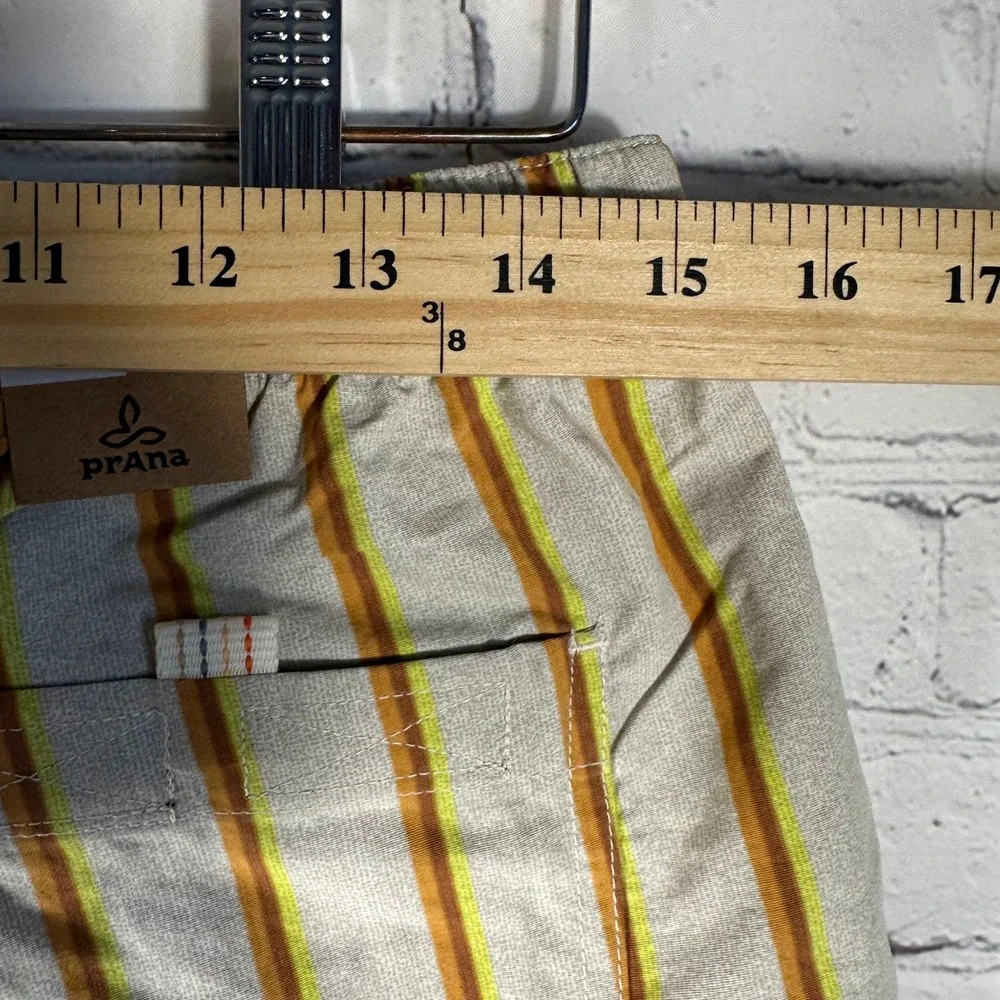 Prana Indio Heritage Shorts Mens Small Yarrow Striped Relaxed Fit 4in Inseam NWT - Picture 7 of 11